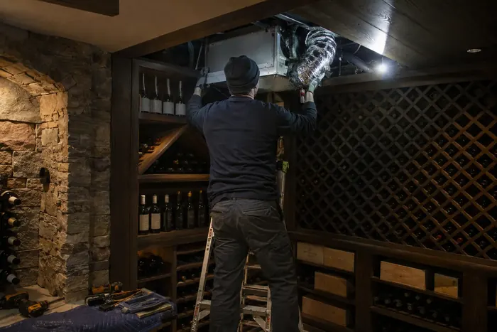 Wine Cellar Cooling System Installation
