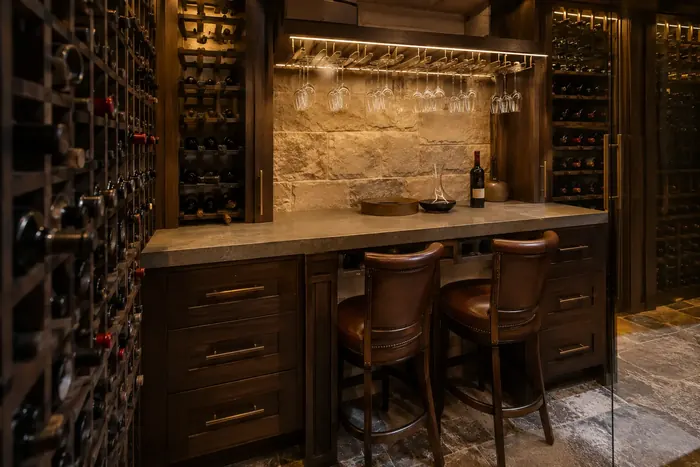 Wine Cellar Tasting Bar Installation